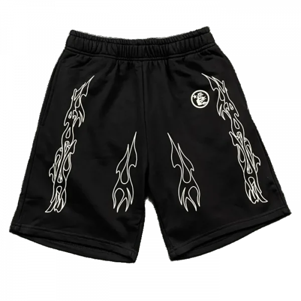 Black Hellstar Flame Shorts