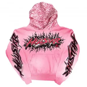 Hellstar Brainwashed With Brain Hoodie Pink