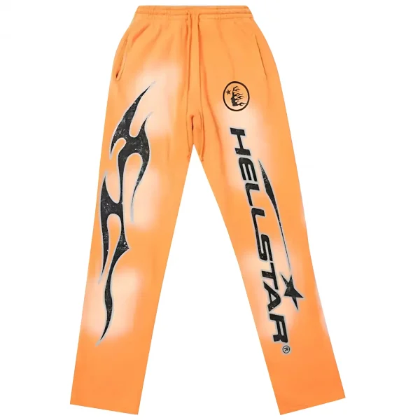 Hellstar Fire Flare Bottom Sweatpants Orange Dye