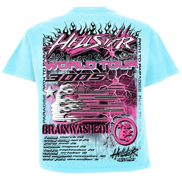 Hellstar Neuron Tour T-Shirt Light Blue