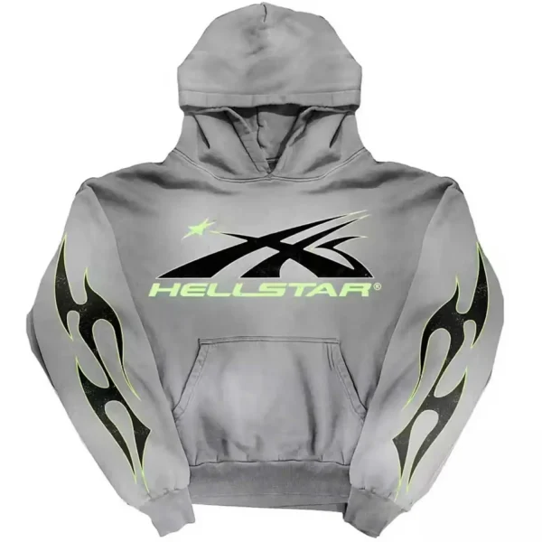 Hellstar Sport Logo Hoodie Faded Grey