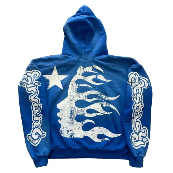 Hellstar Studios Records Yoga Hoodie Blue