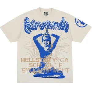 Hellstar Studios Yoga Short Sleeve Tee Shirt Cream