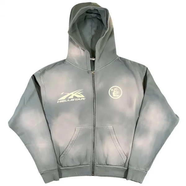 Hellstar Studios Zip Hoodie Gray