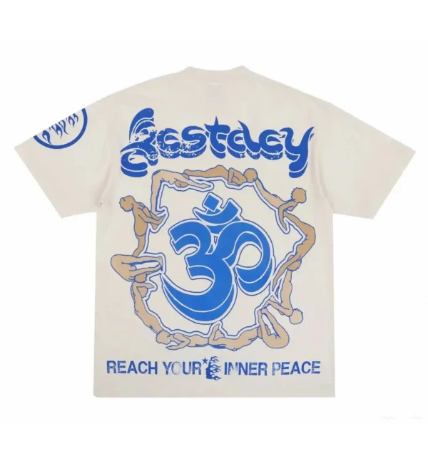 Hellstar Studios Yoga Short Sleeve Tee Shirt Cream