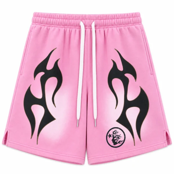 Hellstar Flame Shorts Pink