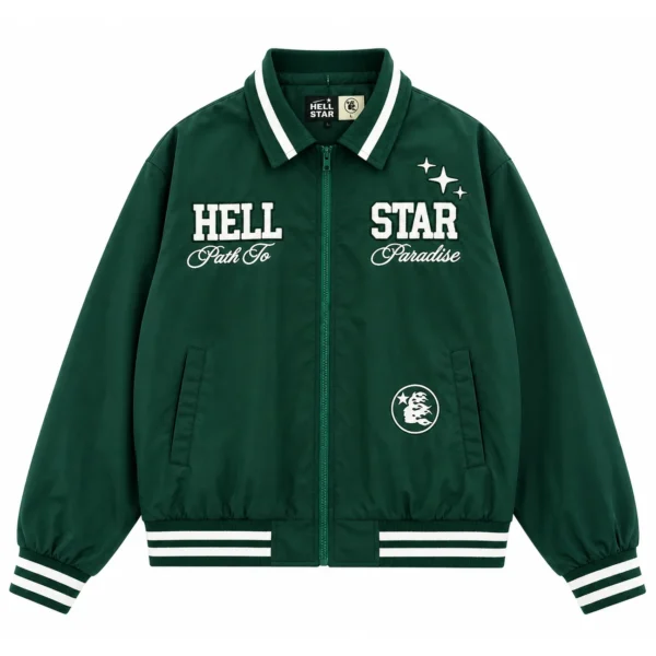 Hellstar Path To Paradise Varsity Jacket Green